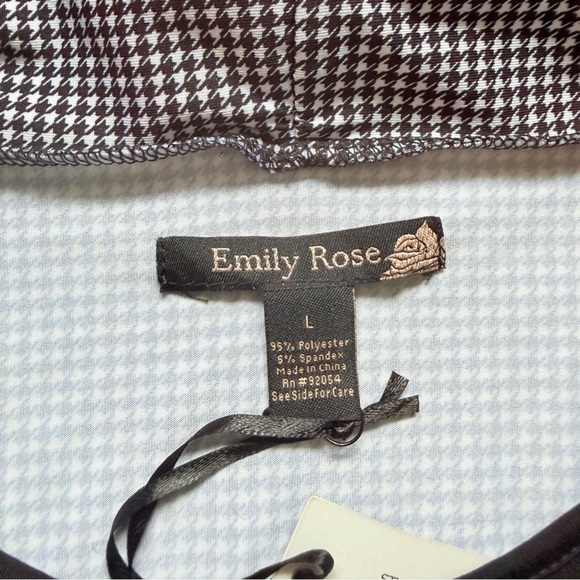 Emily Rose B&W Houndstooth Layered Tank & Cardigan Set w/ Necklace Size Large - Picture 4 of 8